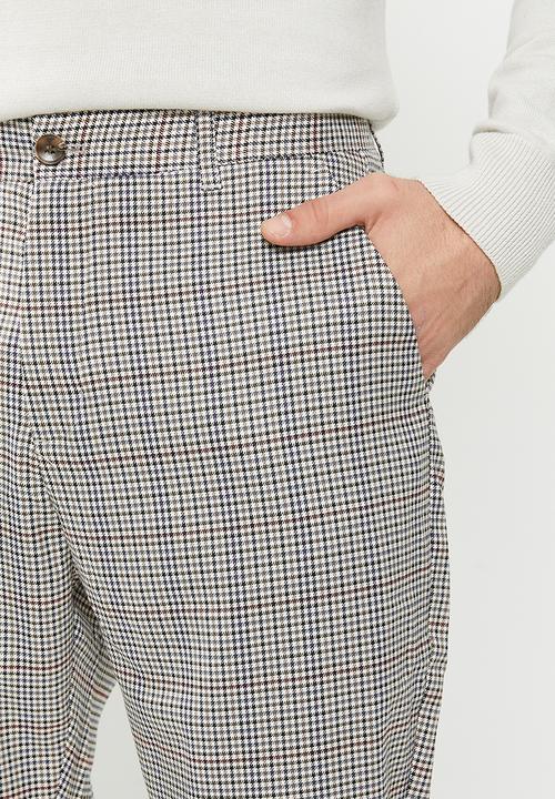 Jonathan D - Owen check trousers - pebble