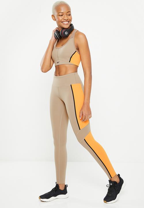 Reebok - Lux racer bra - colourblock - taupe