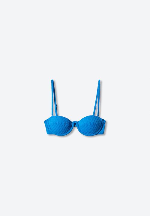 MANGO - Bikini top maca - mid blue
