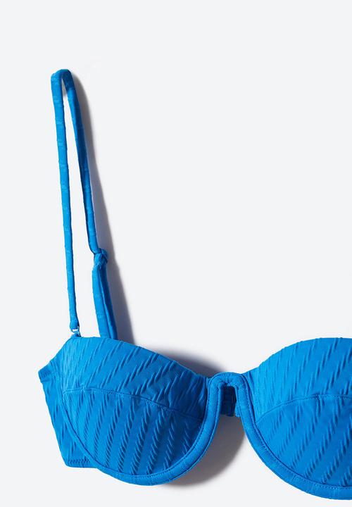MANGO - Bikini top maca - mid blue