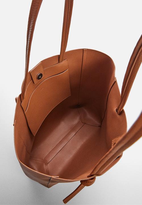 MANGO - Bag tulipa - brown