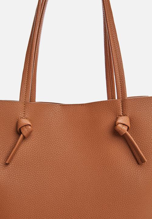 MANGO - Bag tulipa - brown