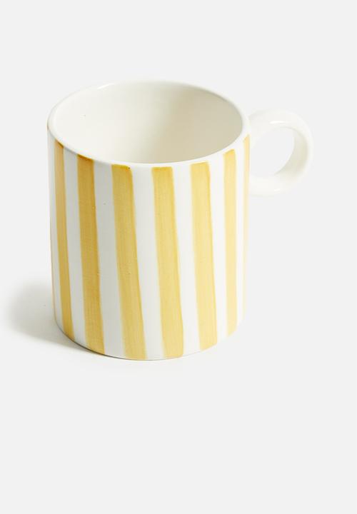 Urchin Art - Matt mug set of 2 - mustard
