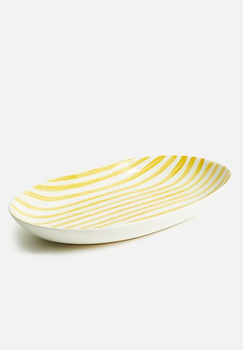 Urchin Art - Matt oval platter - mustard