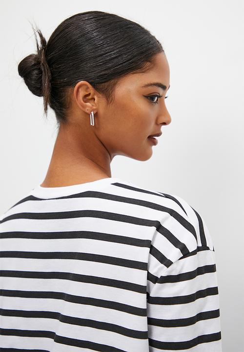 Blake - Long sleeve striped tee - black & white