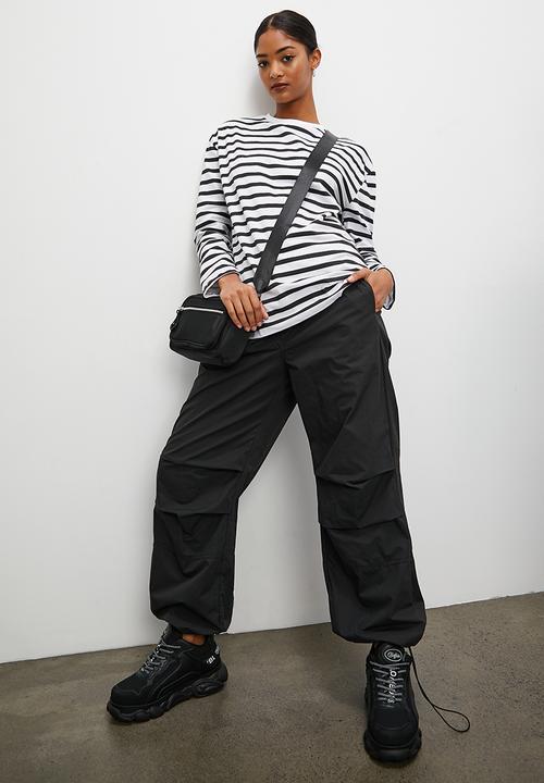 Blake - Long sleeve striped tee - black & white