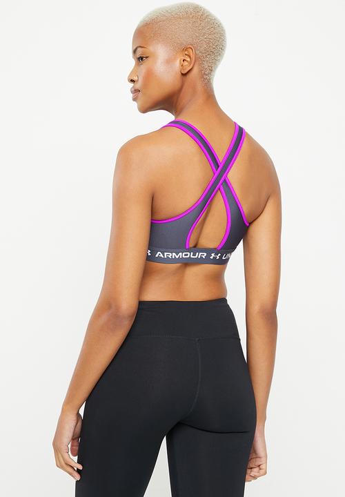 Under Armour - Ua crossback mid bra - tempered steel