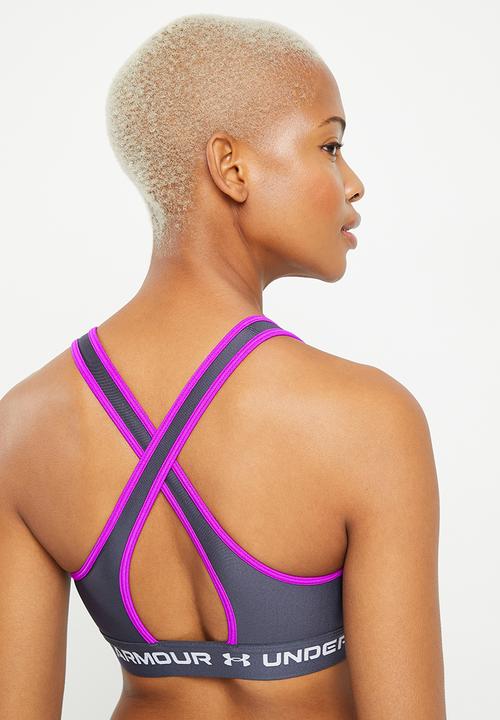 Under Armour - Ua crossback mid bra - tempered steel