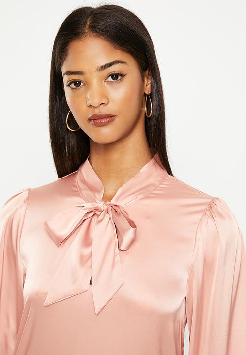 SISSY BOY - Appreciate all blouse with neck tie - rose ash