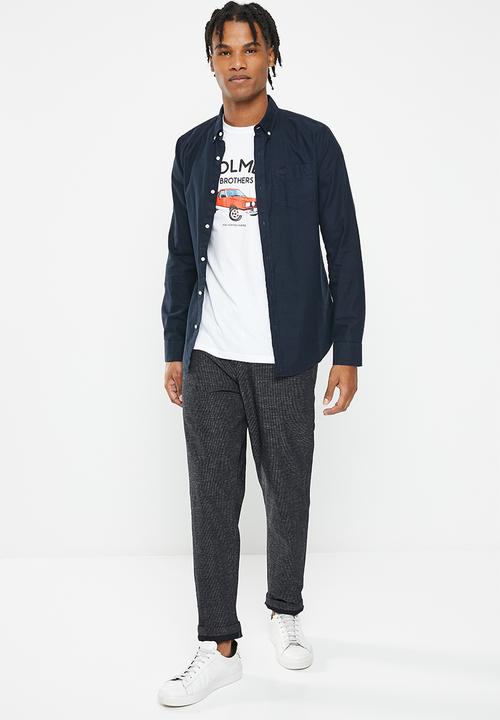Holmes Bro's - Stripe easy pant - dark indigo