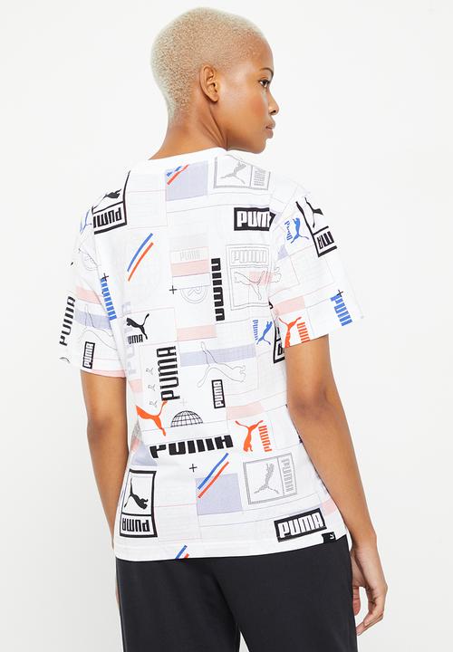 PUMA - Classics gen. puma aop tee - puma white aop