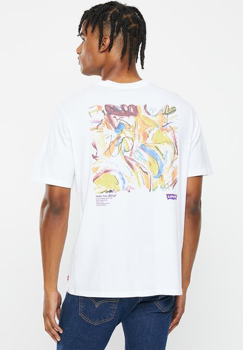 Levi’s® - Short sleeve relaxed fit tee strauss art haus - white