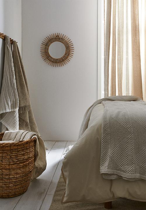 H&M - Large rattan-framed mirror - beige