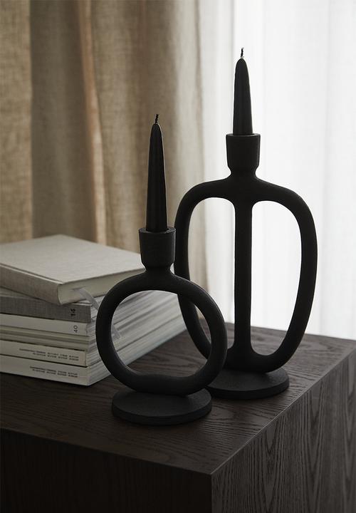 H&M - Metal candlestick - black