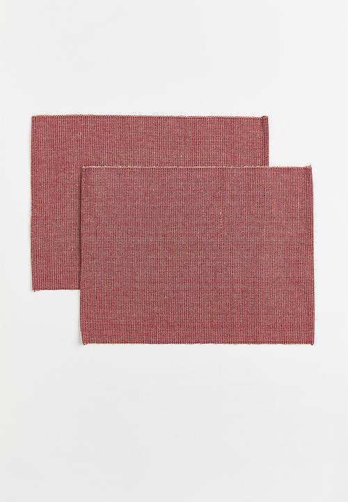 H&M - 2 pack jute-blend table mats - red