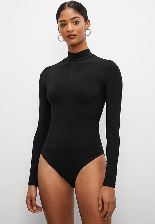 Blake - 2-Pack grown on neck bodysuit - stone & black