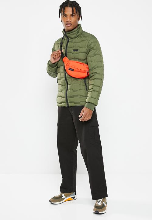 Aca Joe - Mens aca joe funnel neck logo embroidery  jacket puffer - rifle green