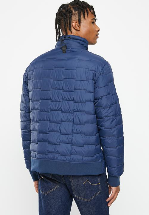 Aca Joe - Mens aca joe funnel neck logo embroidery  jacket puffer-dress blue