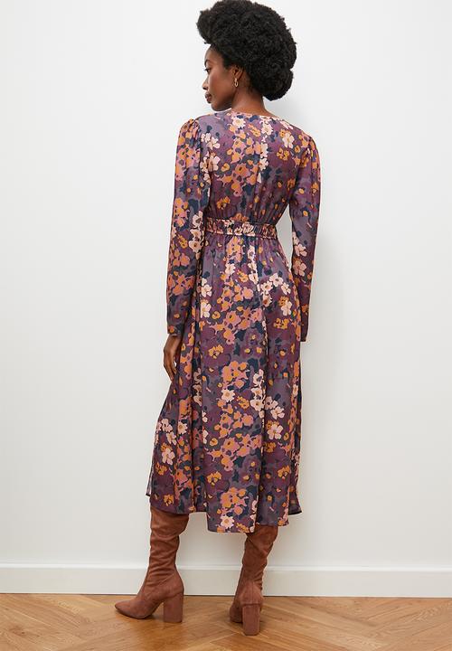 edit - Empire button detail dress - painterly floral