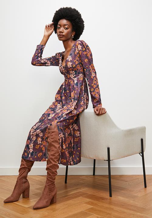 edit - Empire button detail dress - painterly floral
