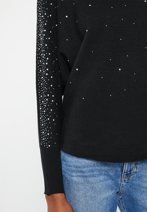 Stella Morgan - Diamante sequinned jersey - black