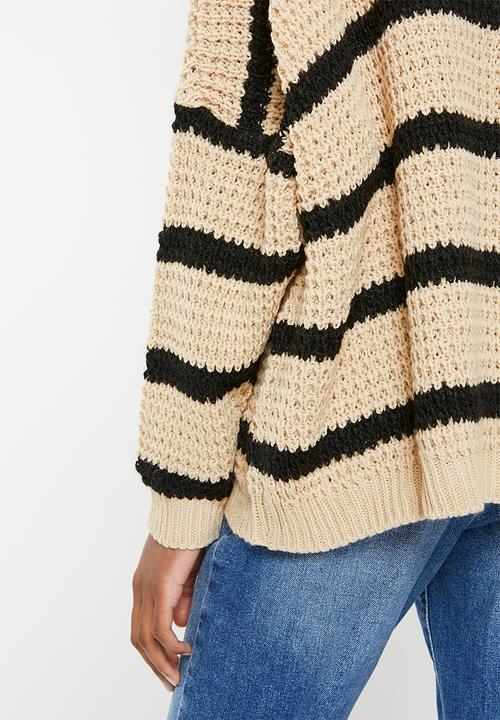 Stella Morgan - Striped oversized jersey - stone