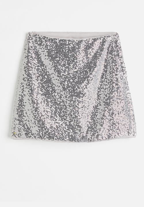 H&M - Sequined skirt - silver-coloured