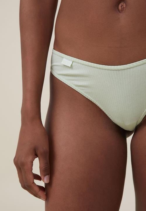 Cotton On - Organic cotton rib G-string - sugar cane