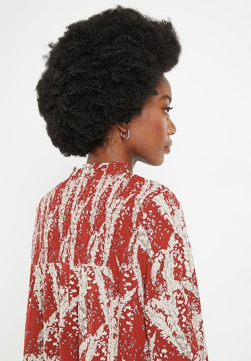 Stella Morgan - Printed long sleeve dress - red