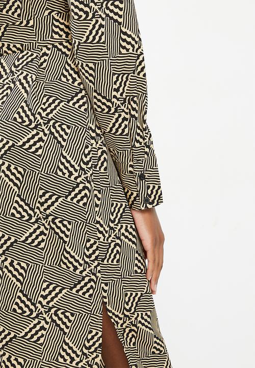 Stella Morgan - Long sleeve shirt dress - multi beige