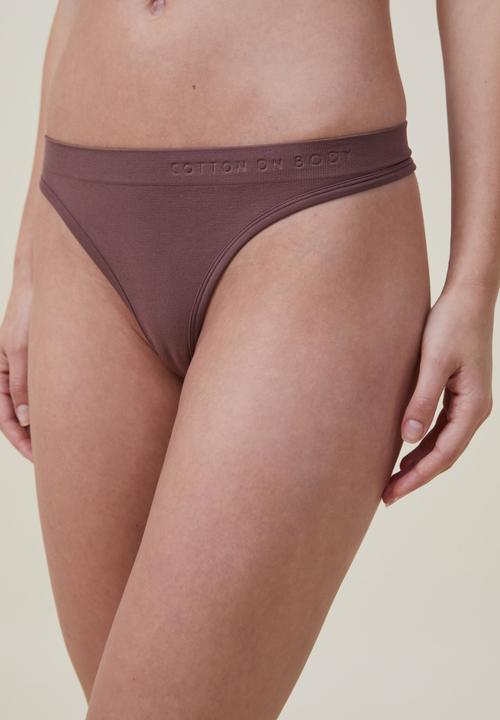Cotton On - Seamless high cut G-string brief - rose taupe