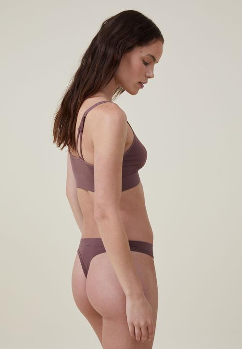 Cotton On - Seamless high cut G-string brief - rose taupe