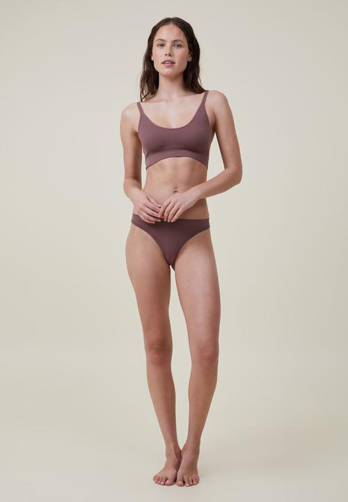 Cotton On - Seamless longline bralette - rose taupe