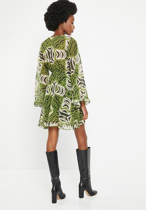 Stella Morgan - Double layer chiffon dress - khaki