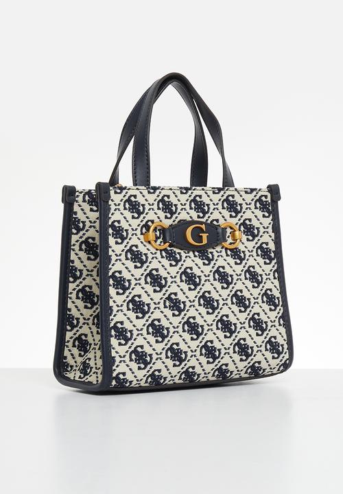 GUESS - Izzy 2 compartment mini tote  - navy logo