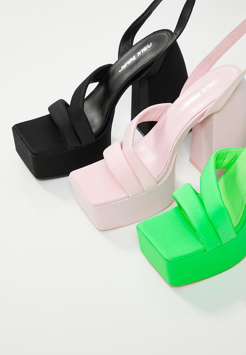 Public Desire - Money honey platform heel - black nylon