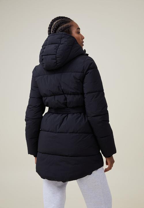 Cotton On - Mid length explorer puffer - black