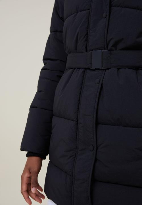 Cotton On - Mid length explorer puffer - black