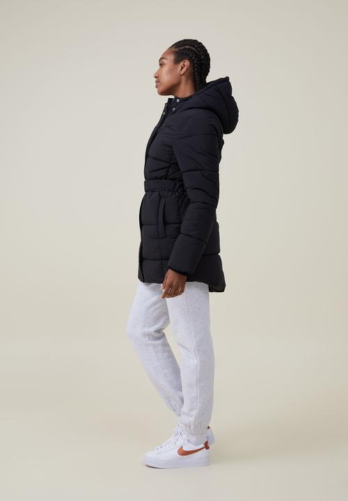 Cotton On - Mid length explorer puffer - black