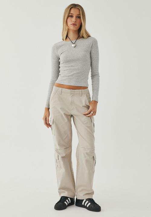 Supré  - Aspen long sleeve rib top - grey marle
