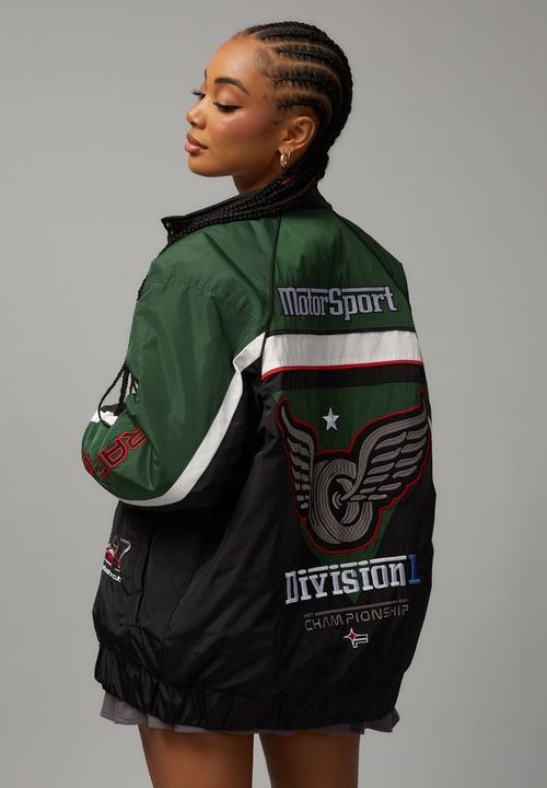 Factorie - Nylon moto jacket - motor sport/pepper green/black