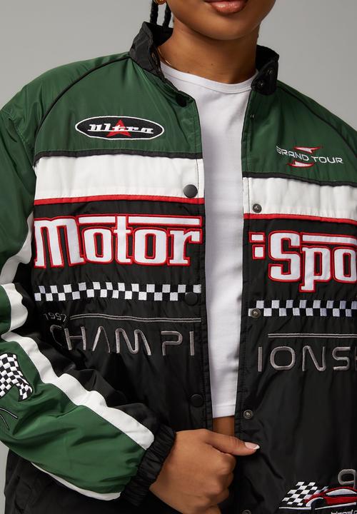 Factorie - Nylon moto jacket - motor sport/pepper green/black