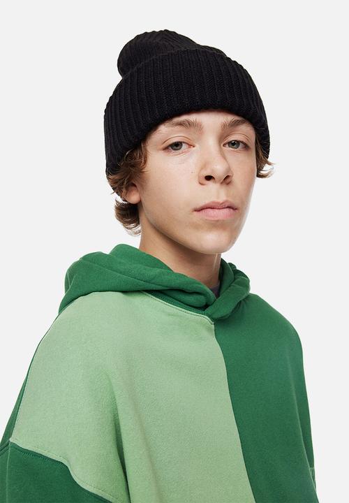 H&M - Printed hoodie - dark green/block-coloured