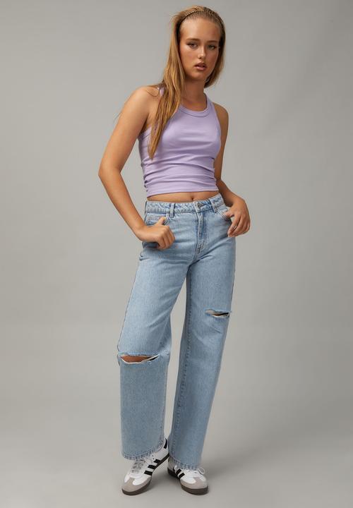 Factorie - Mid rise skate jean - 90S blue/heavy rips