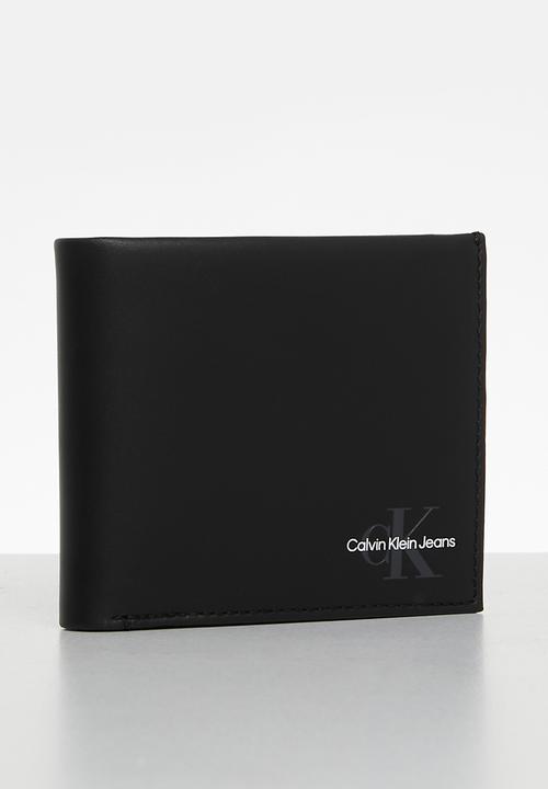 Calvin Klein - Monogram soft bifold w/coin - black
