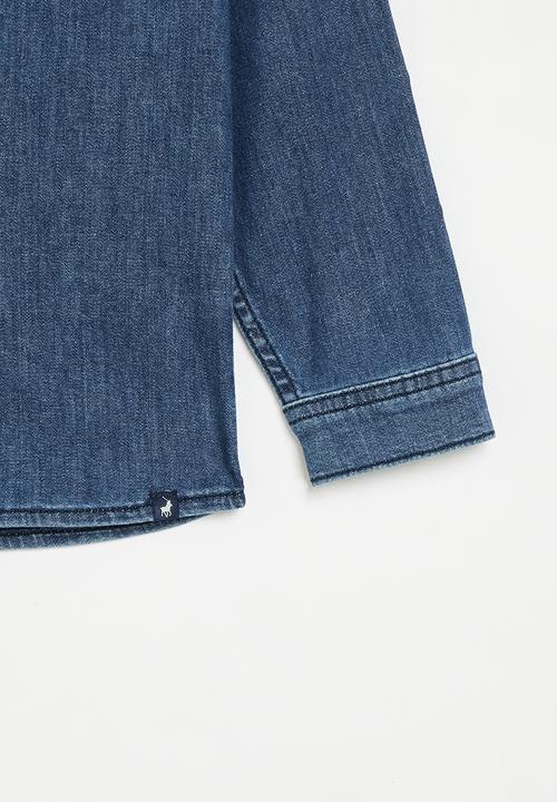 POLO - Boys pjc ethan long sleeve denim shirt - medium wash