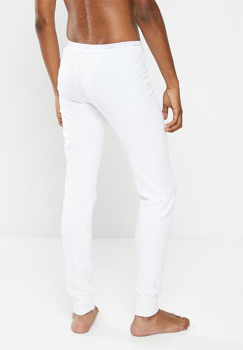 Jockey - 1 Pack drop needle interlock  long john -interlock white l/john
