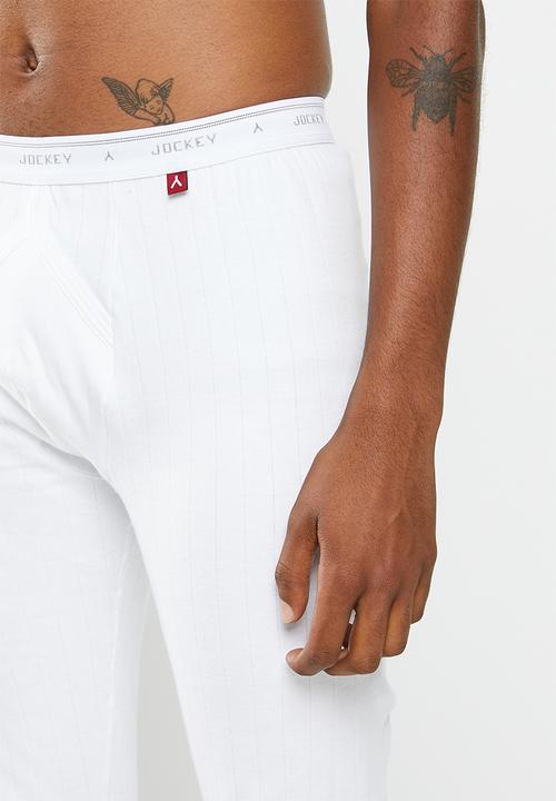 Jockey - 1 Pack drop needle interlock  long john -interlock white l/john
