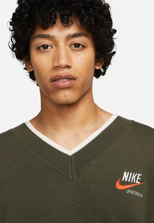 Nike - Nsw nike trend sweater - cargo khaki/sail/team orange/sail