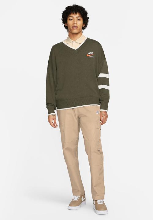 Nike - Nsw nike trend sweater - cargo khaki/sail/team orange/sail